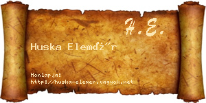 Huska Elemér névjegykártya